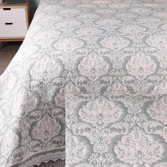 cxmicrotex Madalyon Jakarlı Yorgan Dantel Trim Yatak Örtüsü